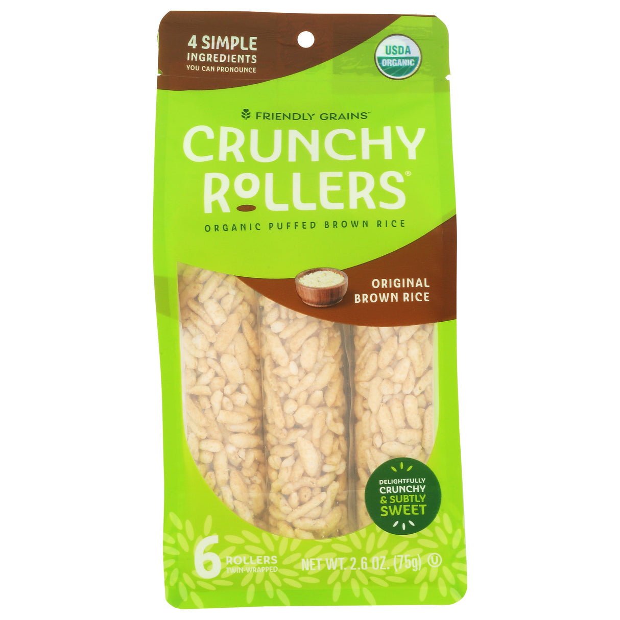 Snacks, Crunchy Rice Roll, Brown Rice,8 - 2.6 OUNCE
