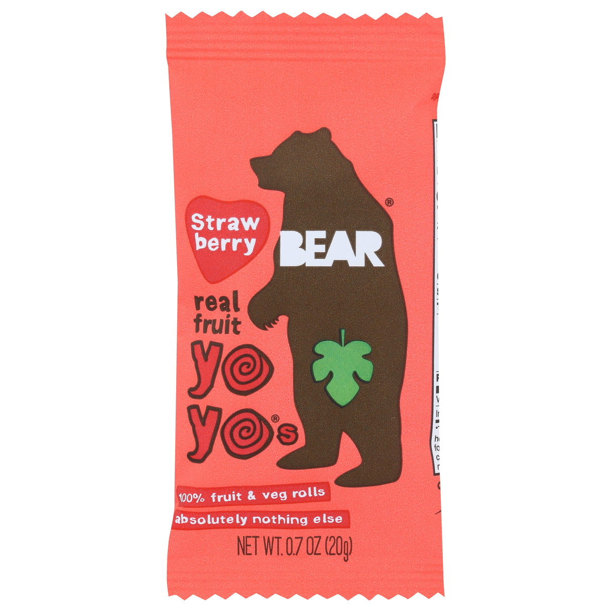Snack, Fruit Roll, Strawberry Yo Yo, Single-Serve,12 - 0.7 OUNCE