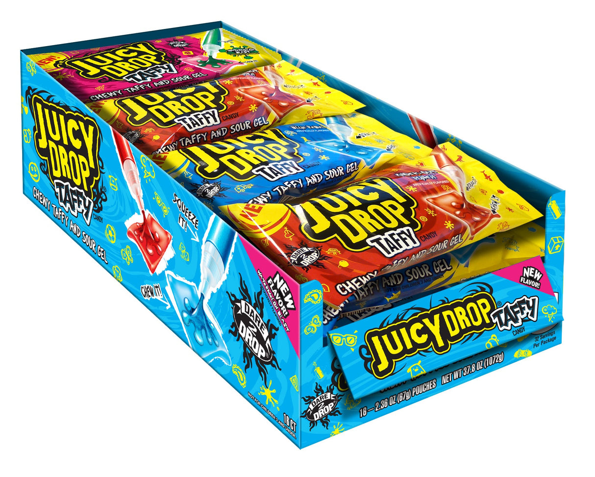 Candy, Taffy, Assorted, with Sour Gel, Individually-Wrapped,12 - 16 COUNT