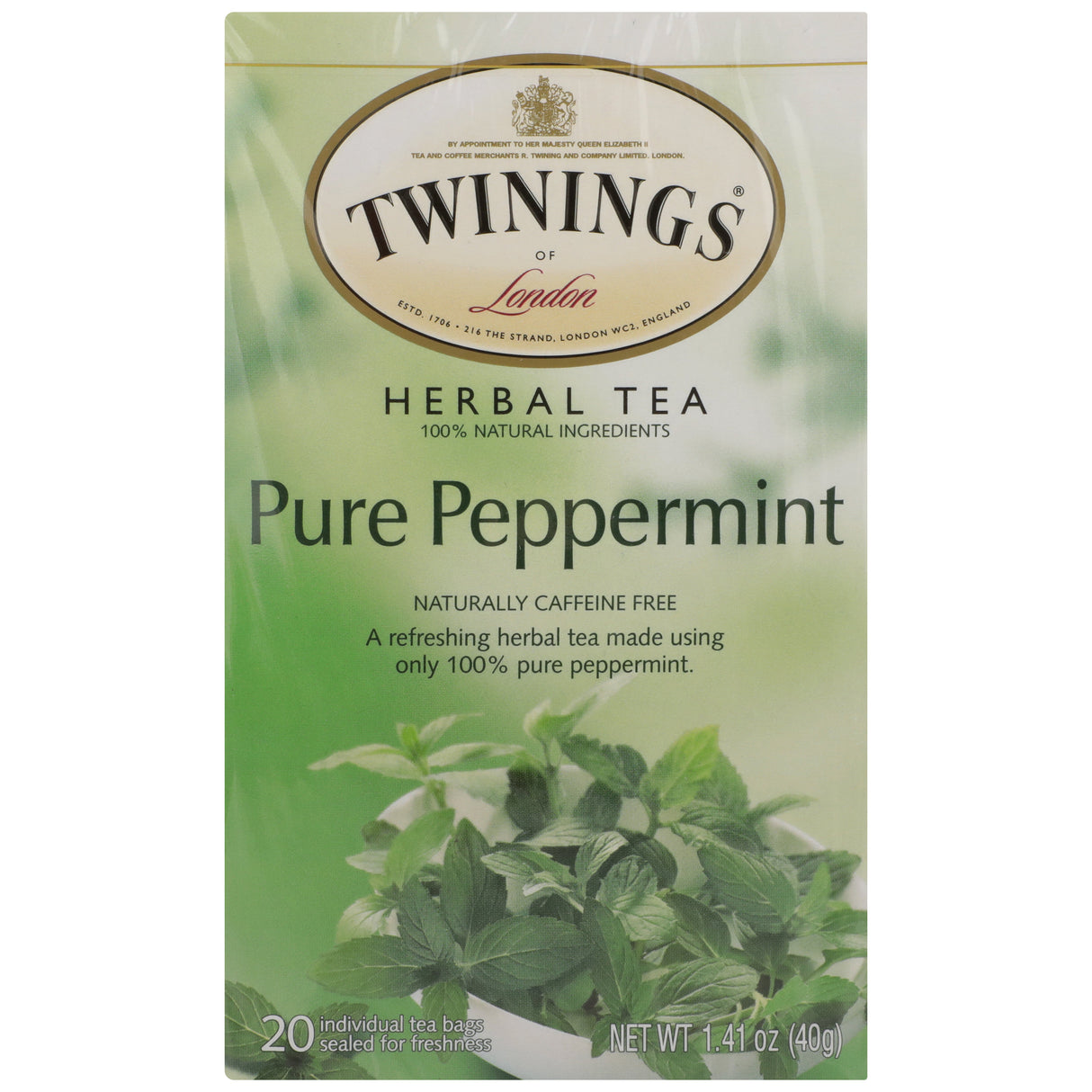 Tea, Herbal, Peppermint, Individually Wrapped with String,6 - 20 COUNT