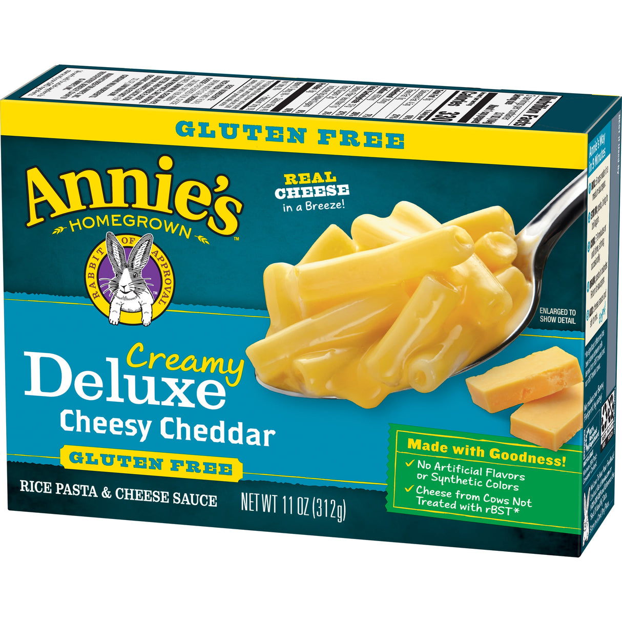 Entree, Macaroni & Cheese, Deluxe, Cheddar, Rice Pasta, Dry,12 - 11 OUNCE