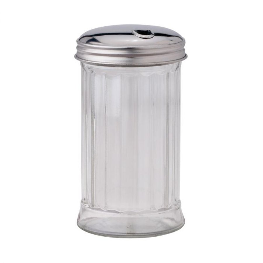 Shakers, Sugar, 11 Ounce, Glass, with Stainless Steel Lid,1 - 24 COUNT