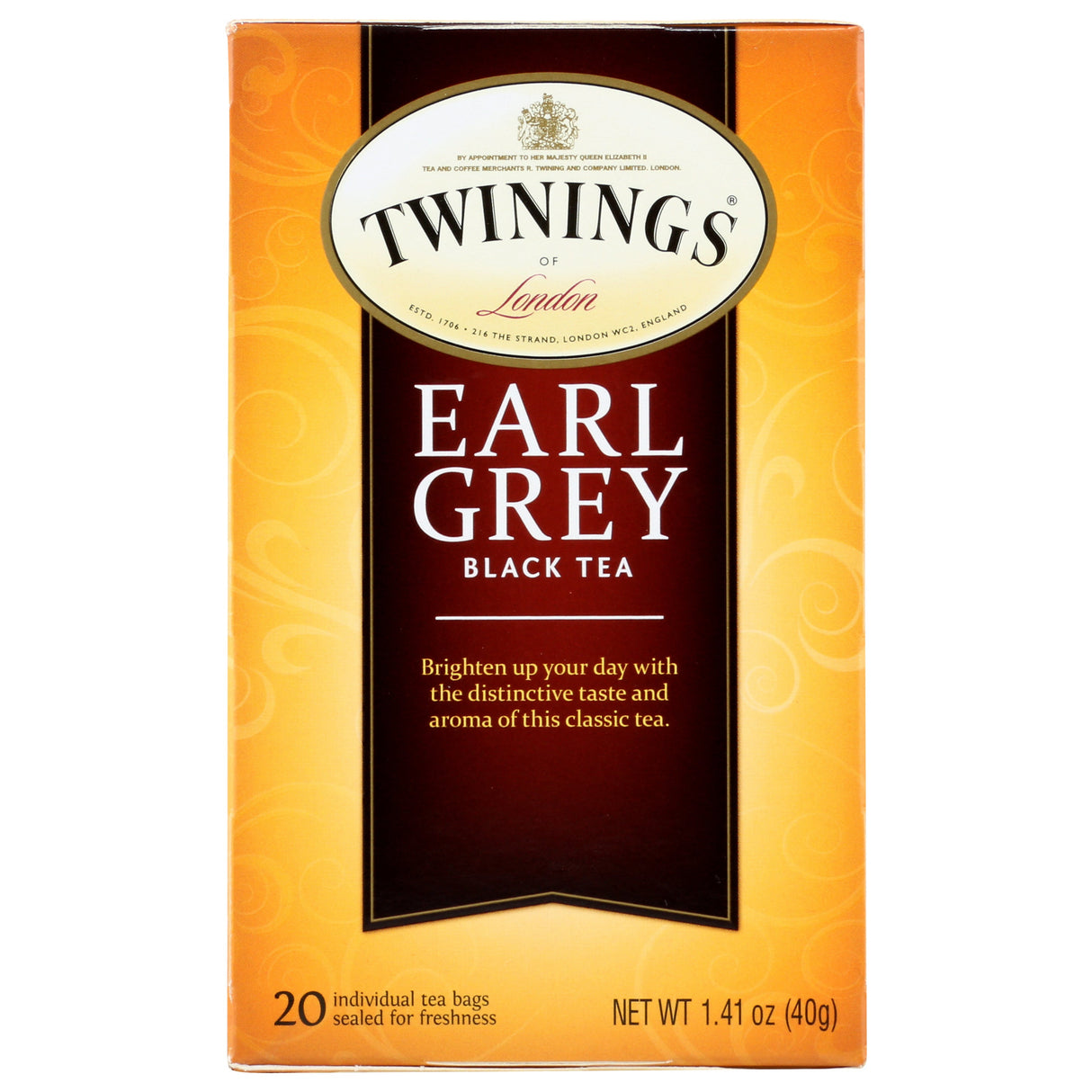 Tea, Black, Earl Grey, Individually Wrapped with String,6 - 20 COUNT