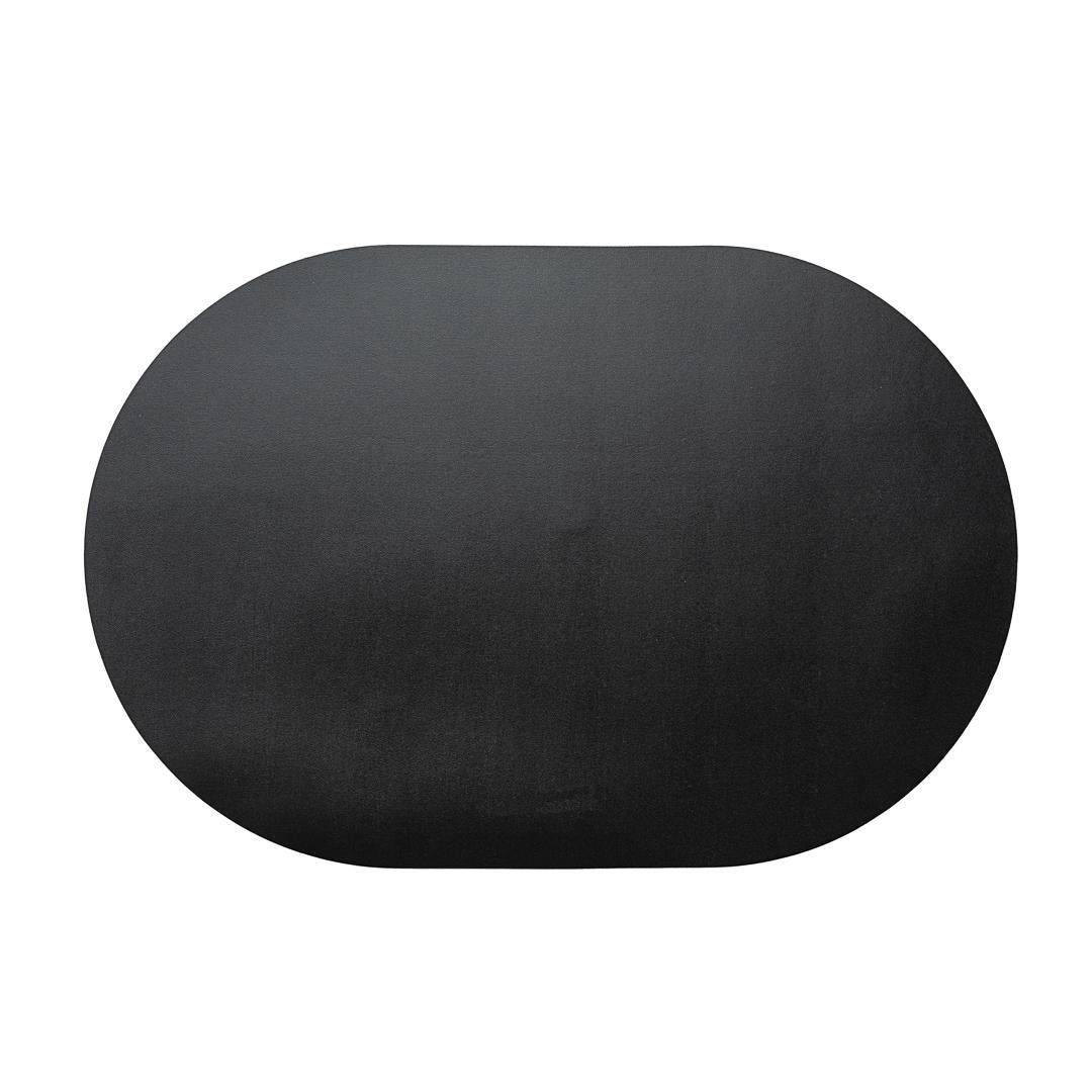 Placemats, 16 x 12 Inch, Vinyl, Black, Oval,1 - 6 COUNT