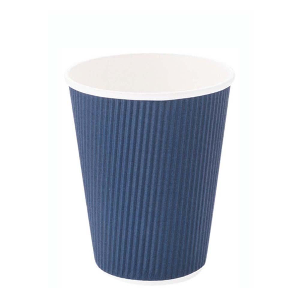 Cups, Hot, 12 Ounce, Paper, Midnight Blue, Ripple Wall,1 - 25 COUNT