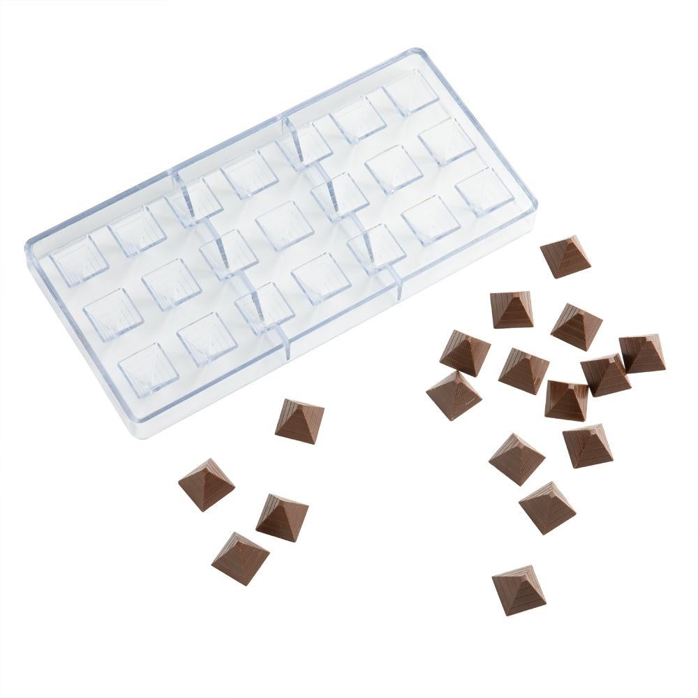 Mold, Candy, 21-Compartment, Pyramid, Pastry Tek Polycarbonate,1 - 1 EACH