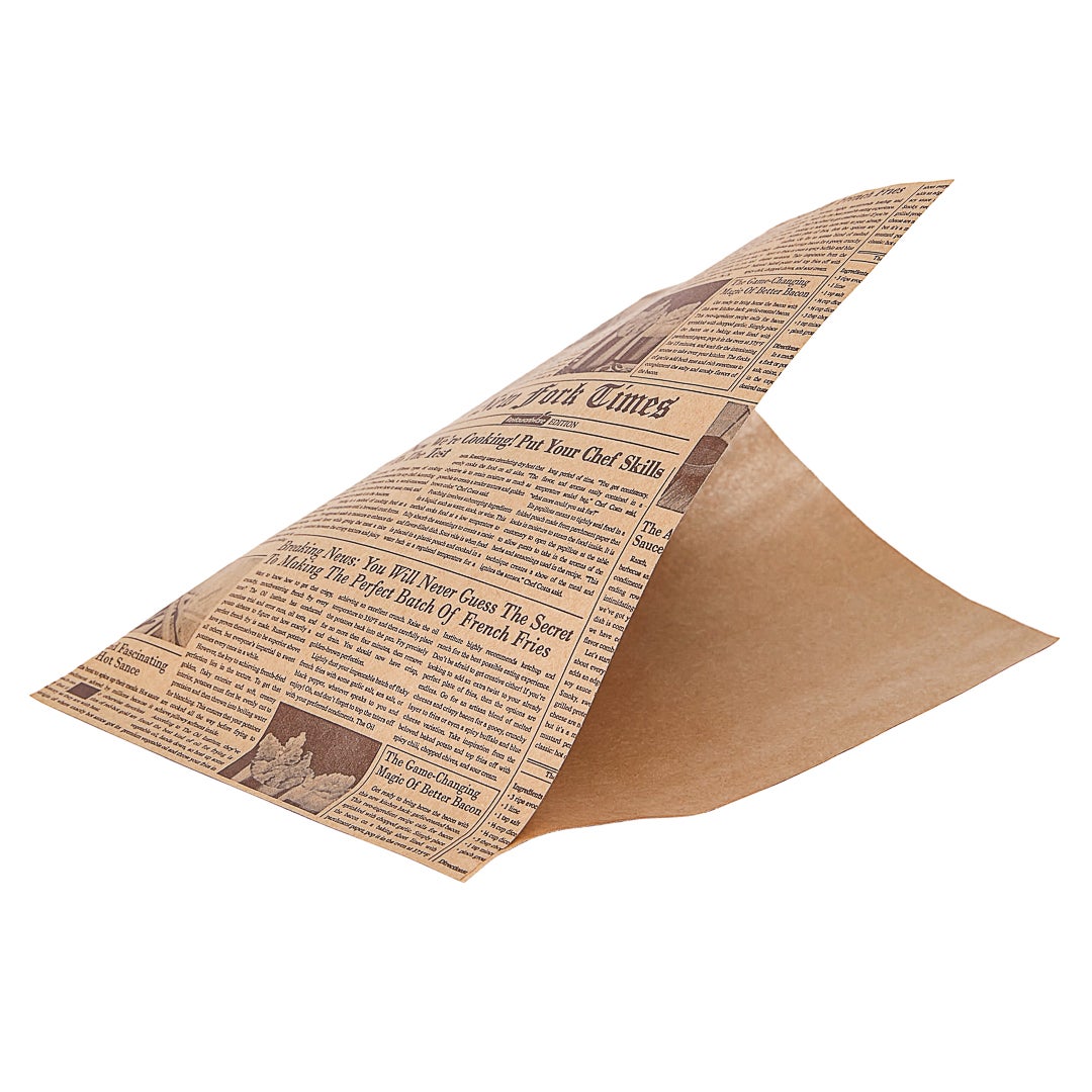 Bags, Double Open, 6.25 x 4.75 Inch, Greaseproof Paper, Newsprint,1 - 100 COUNT