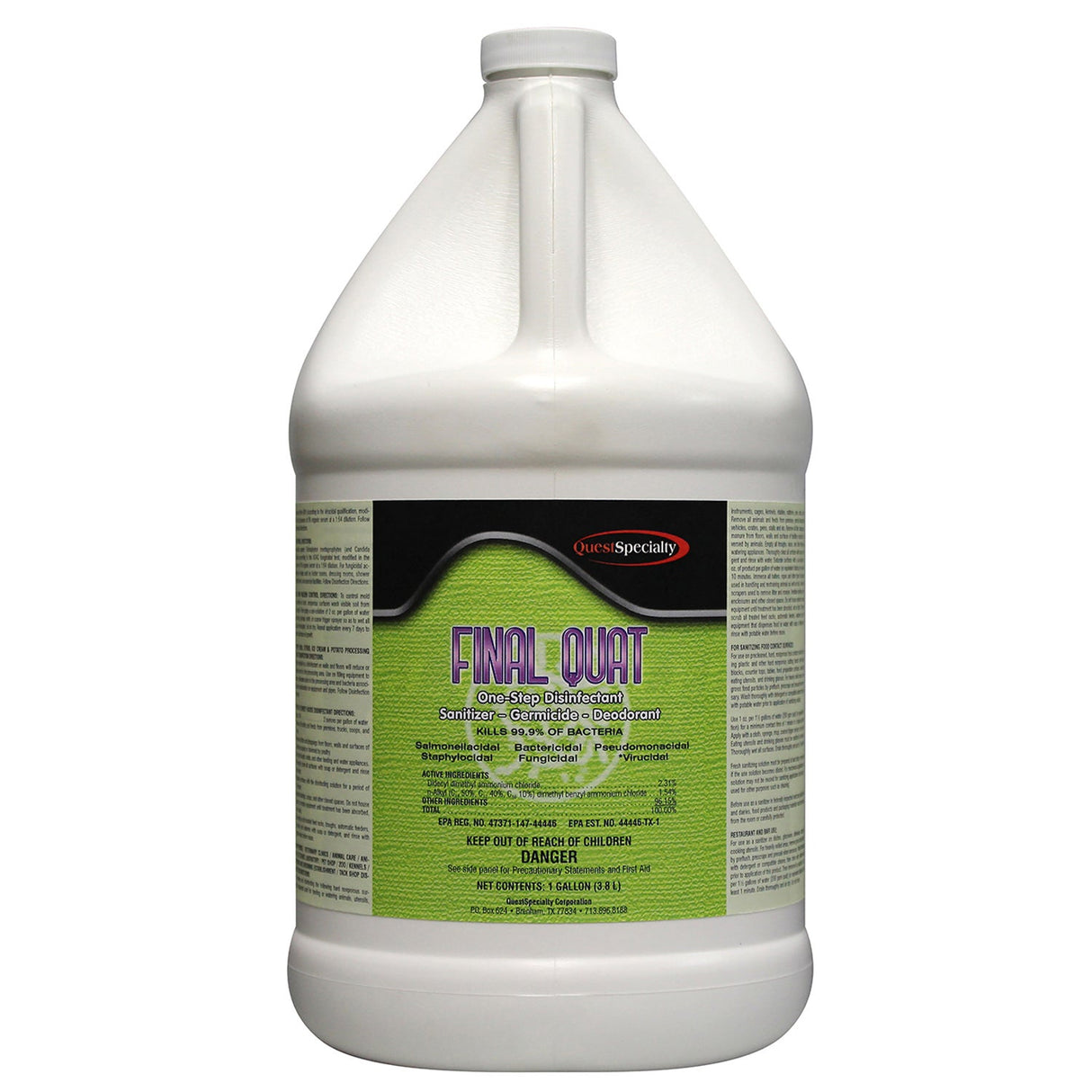 Cleaner & Disinfectant, Quat, Concentrated, Liquid,4 - 1 GALLON