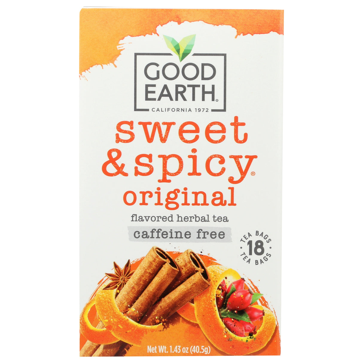 Tea, Herbal, Sweet & Spicy, Decaffeinated, Individually Wrapped with String,6 - 18 COUNT