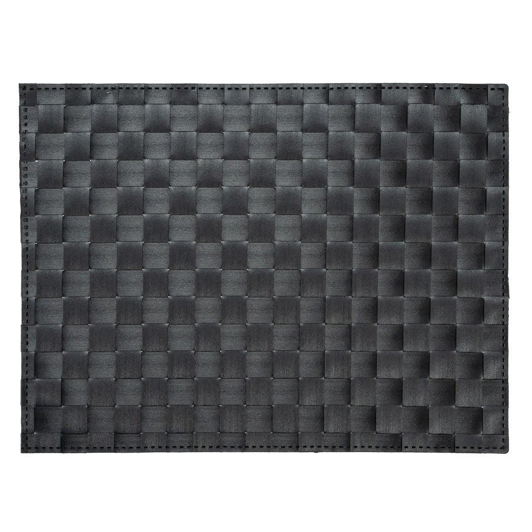 Placemats, 16 x 12 Inch, Black, Rectangular, Macroweave,1 - 6 COUNT