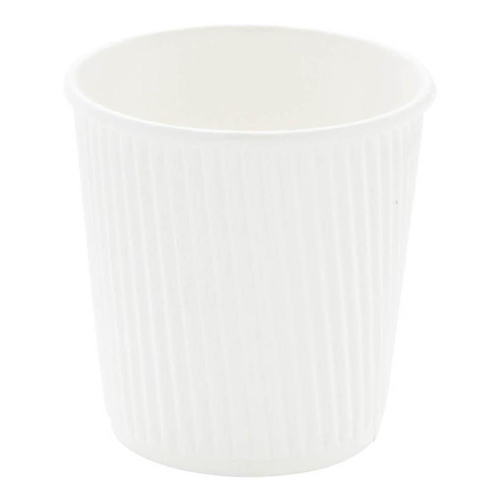 Cups, Hot, 4 Ounce, Paper, White, Ripple Wall,1 - 25 COUNT
