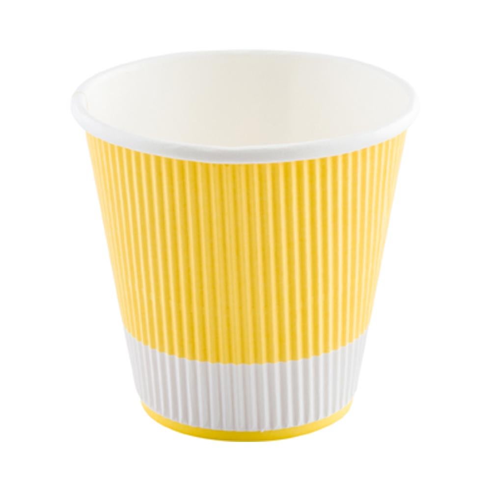 Cups, Hot, 8 Ounce, Paper, Light Yellow, Ripple Wall,1 - 25 COUNT