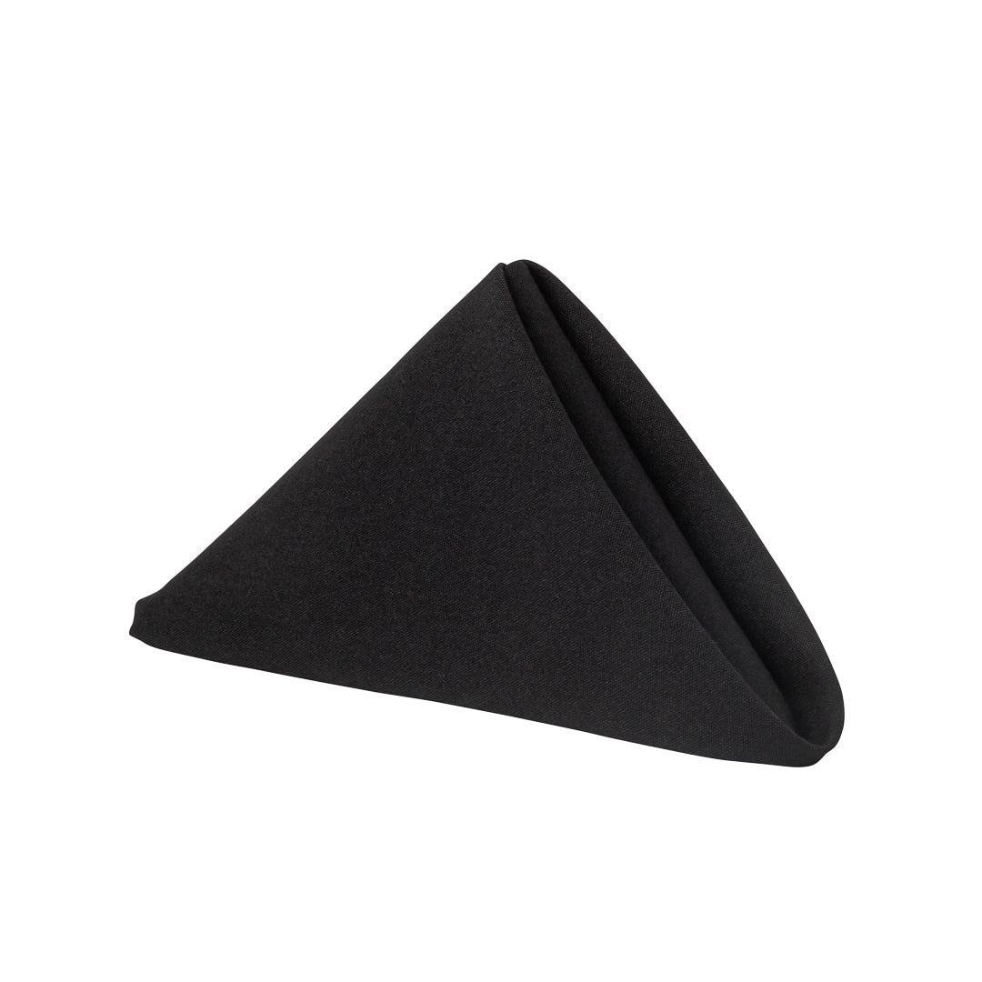 Napkins, Cloth, 20 x 20 Inch, Black, Polyester,1 - 10 COUNT