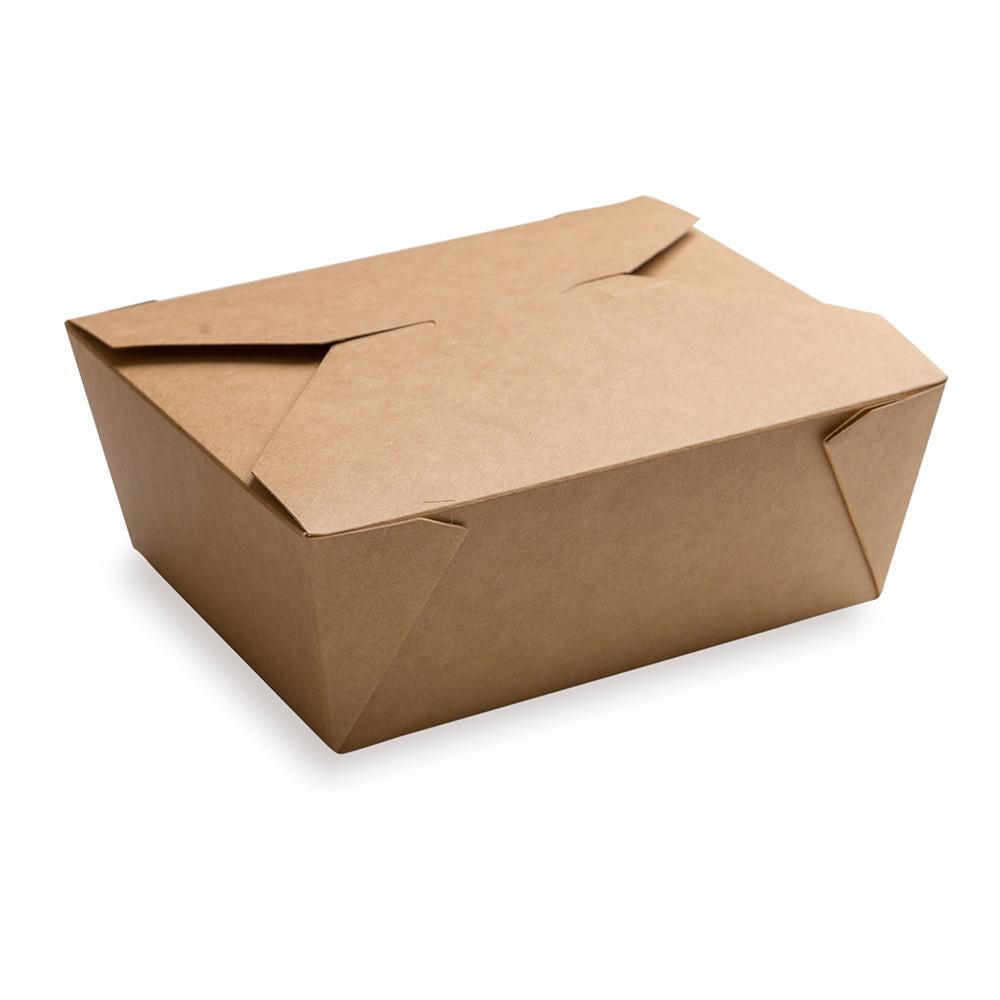 Containers, Take-Out, 45 Ounce, Paper, Kraft, Rectangular, 6.75 x 5.5 x 2.5 Inch,1 - 50 COUNT