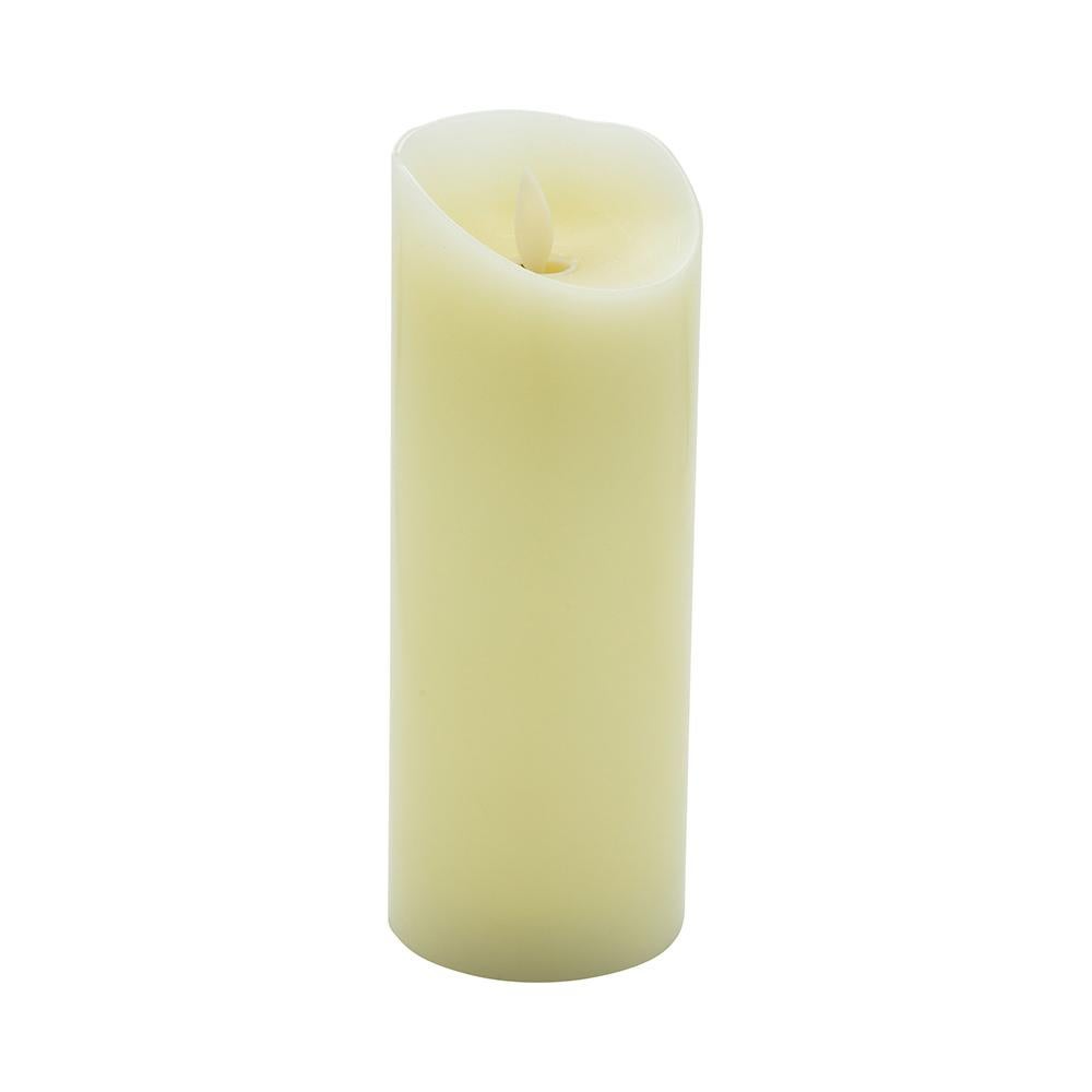 Candle, Pillar, Flameless, 3 x 8 Inch, Ivory, Wax, Programmable,1 - 1 EACH