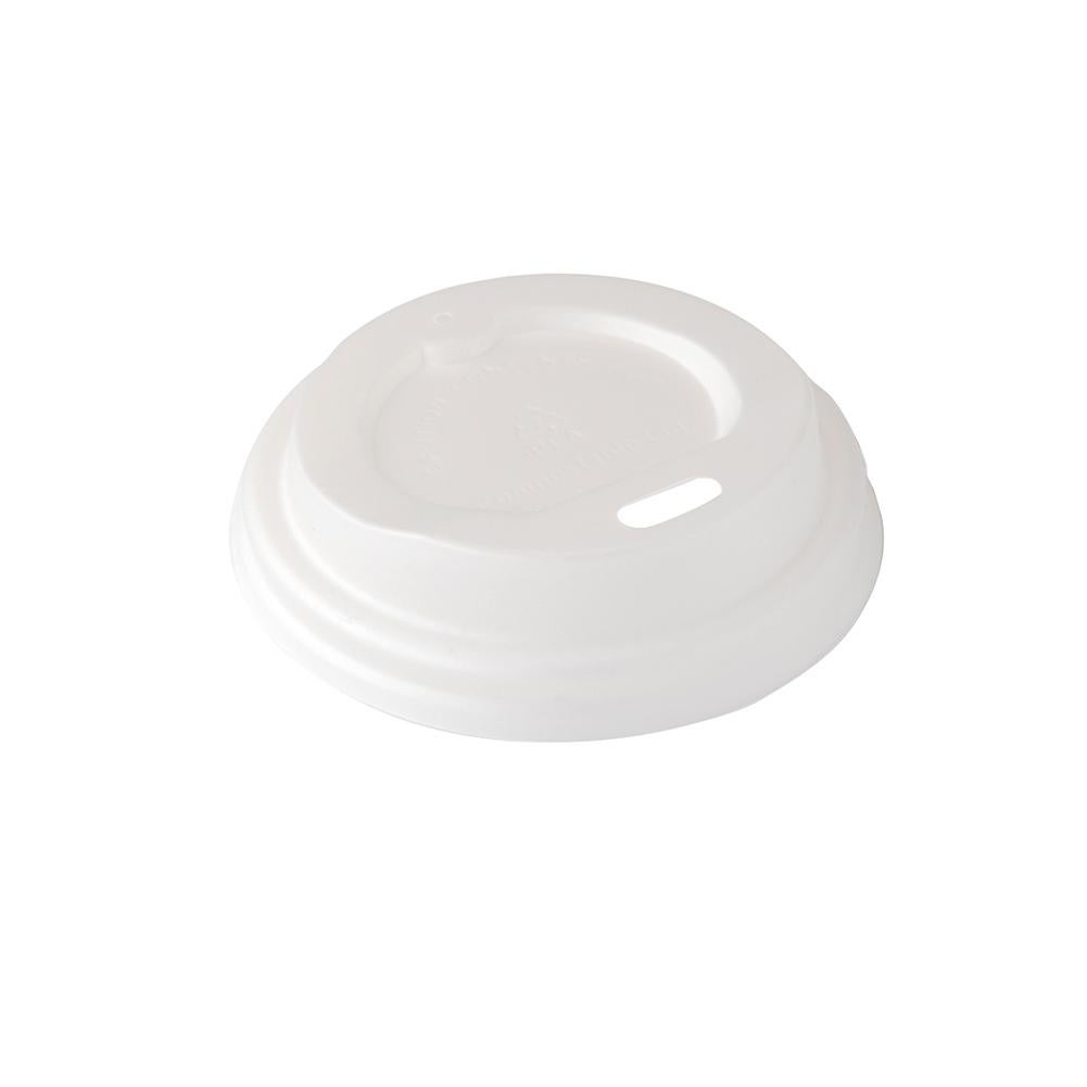 Lids, Dome, Sip-Thru, Plastic, White, Compostable PLA, for 4 Ounce Cups,1 - 50 COUNT