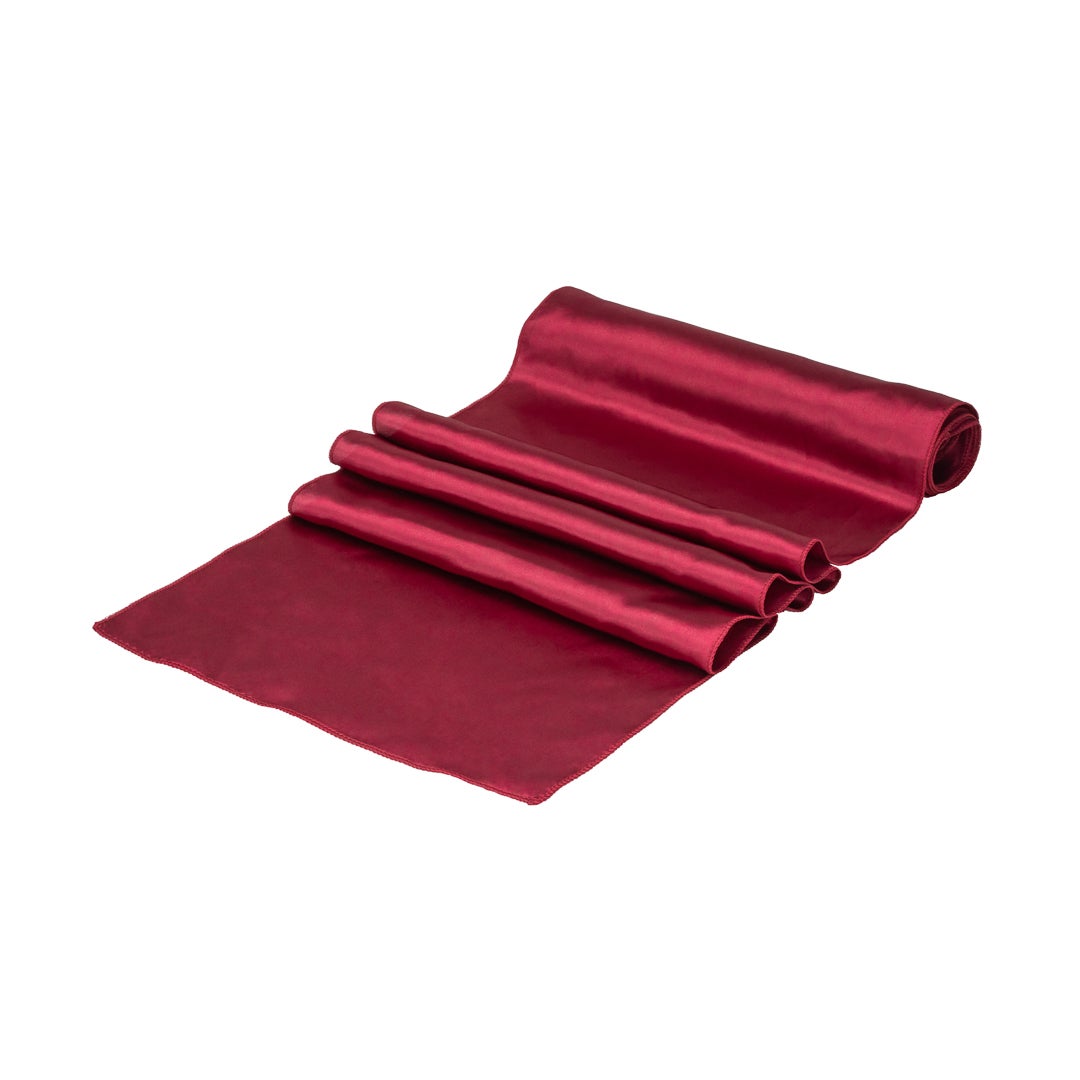 Table Runners, 12 x 108 Inch, Satin, Dark Burgundy,1 - 10 COUNT