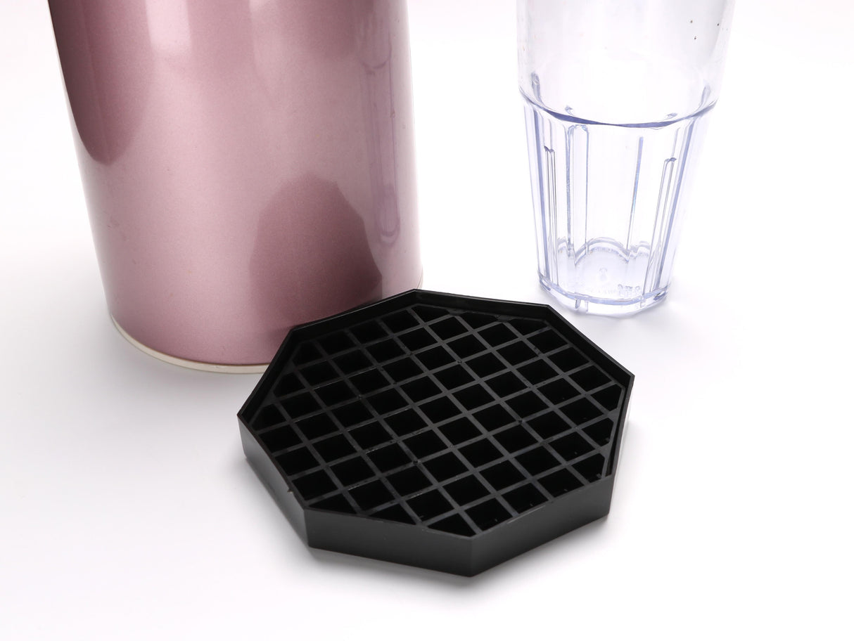 Tray, Drip, 5 Inch, Octagonal, Black, Plastic, with Removable Grate,1 - 1 EACH