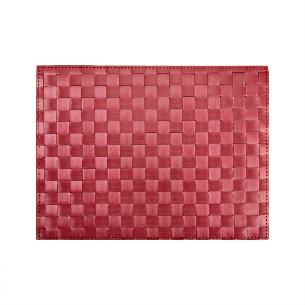 Placemats, 16 x 12 Inch, Red, Rectangular, Macroweave,1 - 6 COUNT
