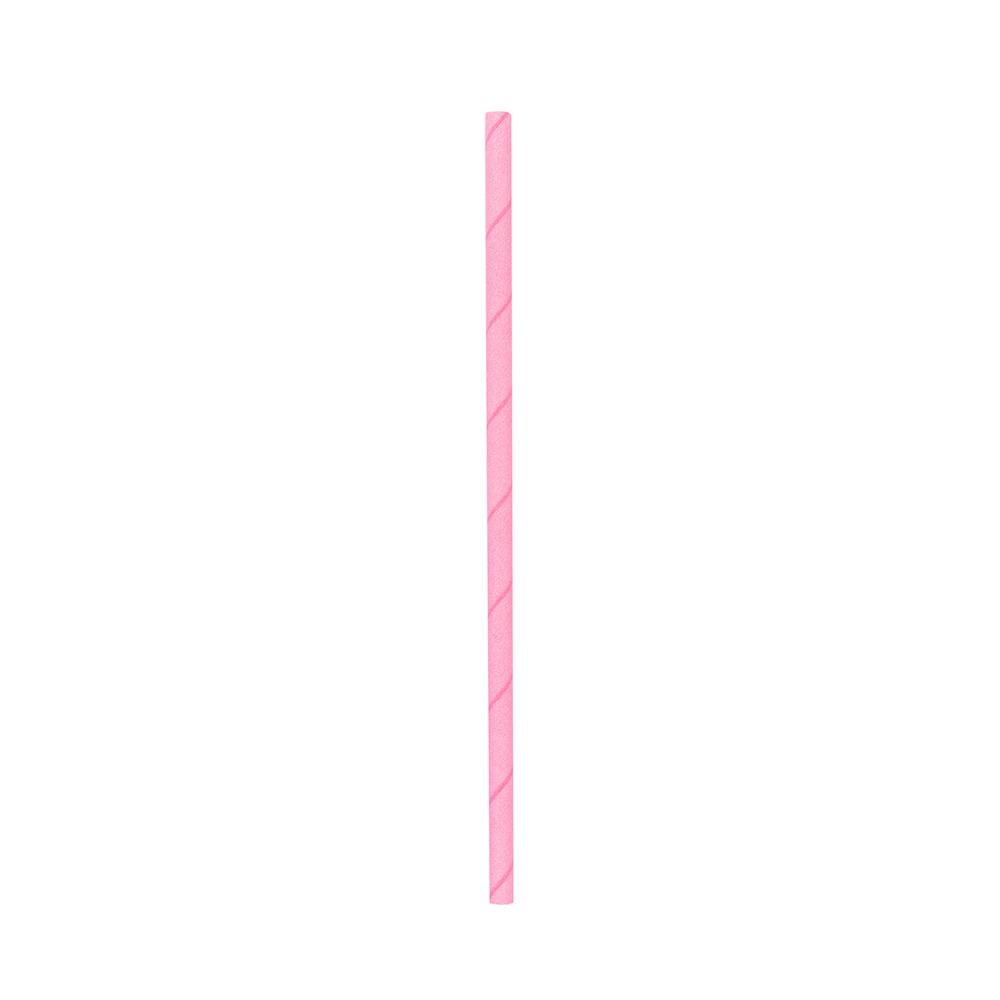 Straws, 7.75 Inch, Paper, Pink, Biodegradable,1 - 25 COUNT