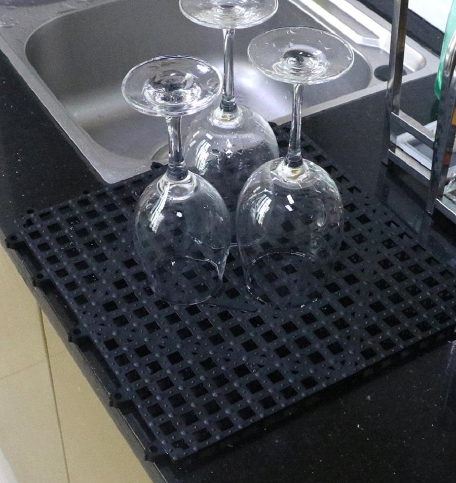 Mats, Bar, 12 x 12 Inch, Interlocking, Black, Rubber,1 - 10 COUNT