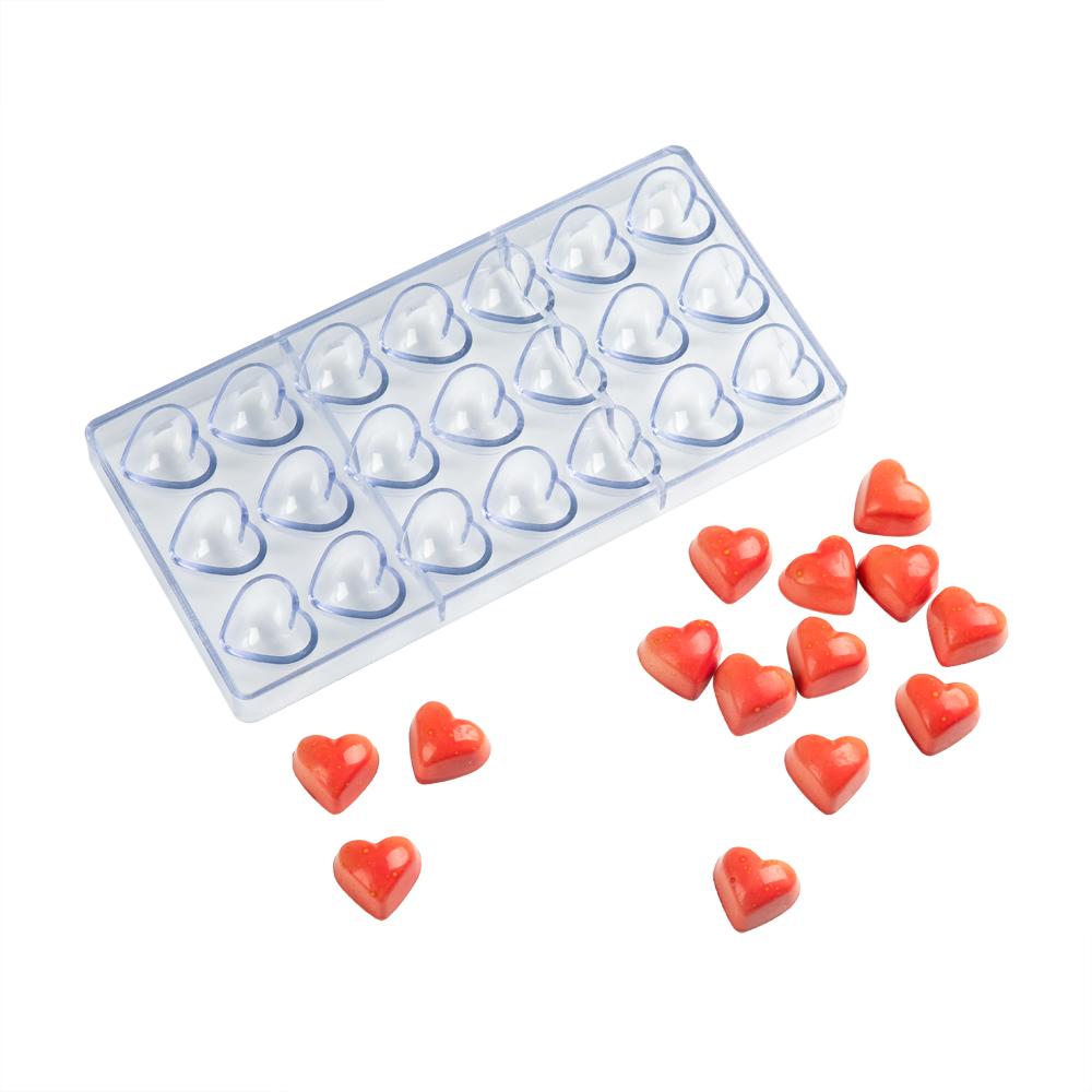 Mold, Candy, 21-Compartment, Heart, Pastry Tek Polycarbonate,1 - 1 EACH