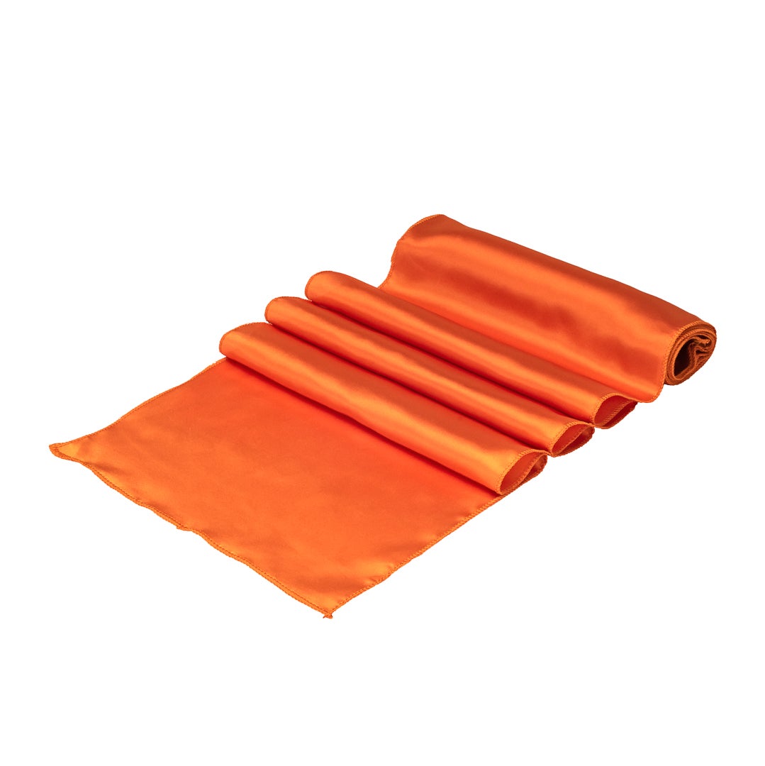 Table Runners, 12 x 108 Inch, Satin, Tangerine Orange,1 - 10 COUNT