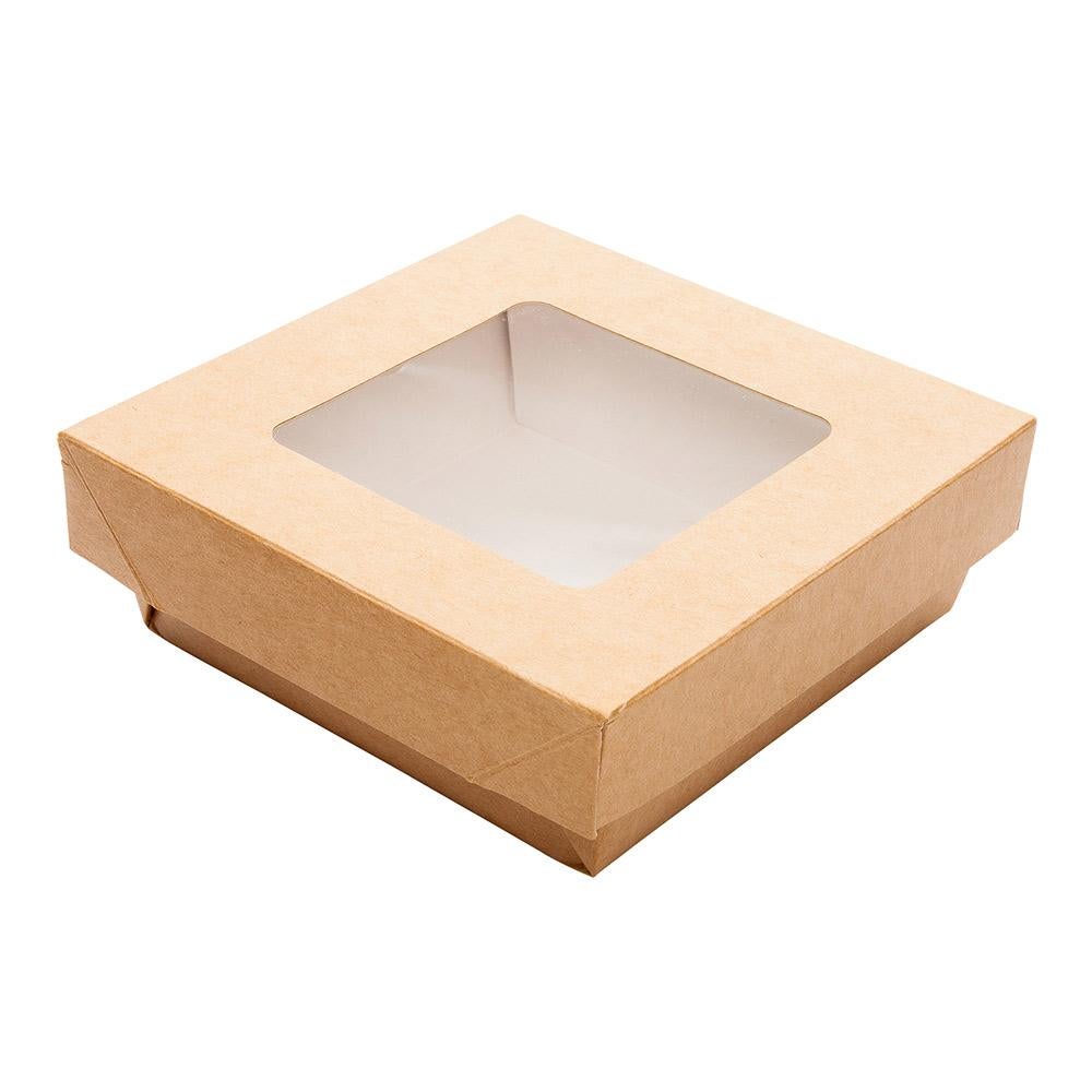Containers, Take-Out, Cafe Vision 13 Ounce, Paper, Kraft, 4.50 x 4.50 x 1.50 Inch, Small, Square,25 - 1 EACH