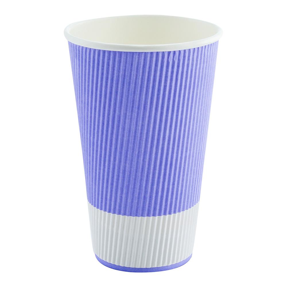 Cups, Hot, 16 Ounce, Paper, Light Purple, Ripple Wall,1 - 25 COUNT