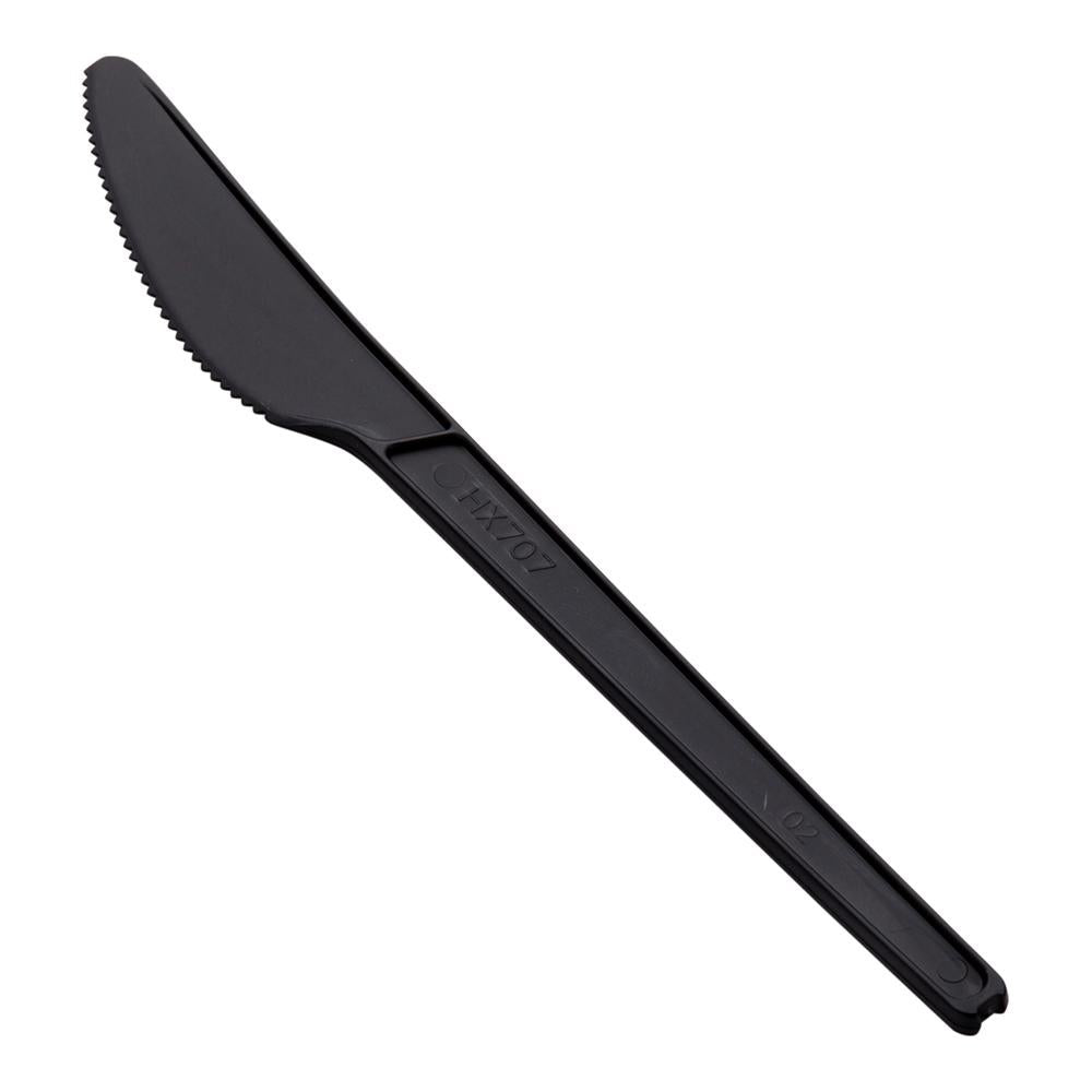Knives, Plastic, Black, 6.5 Inch, Compostable PLA,1 - 50 COUNT
