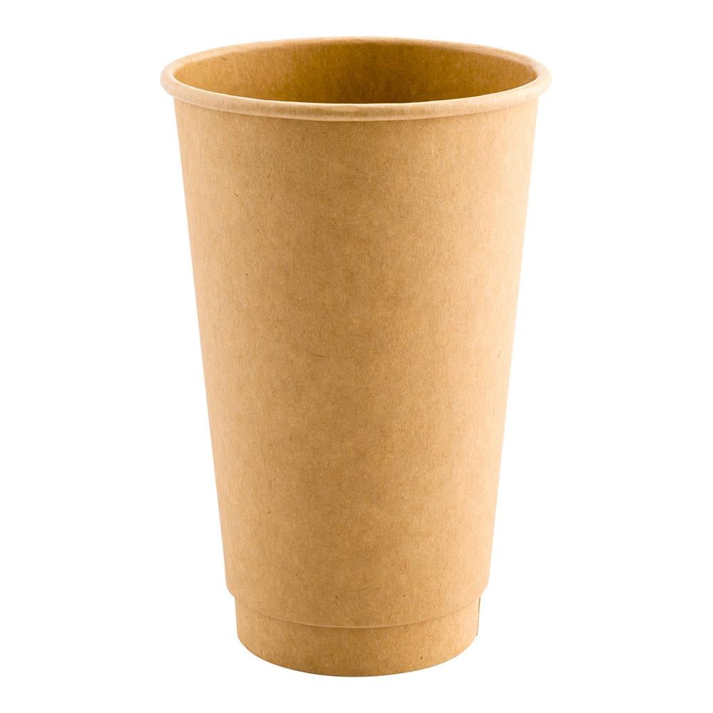 Cups, Hot, 16 Ounce, Paper, Kraft, Double Wall,1 - 25 COUNT