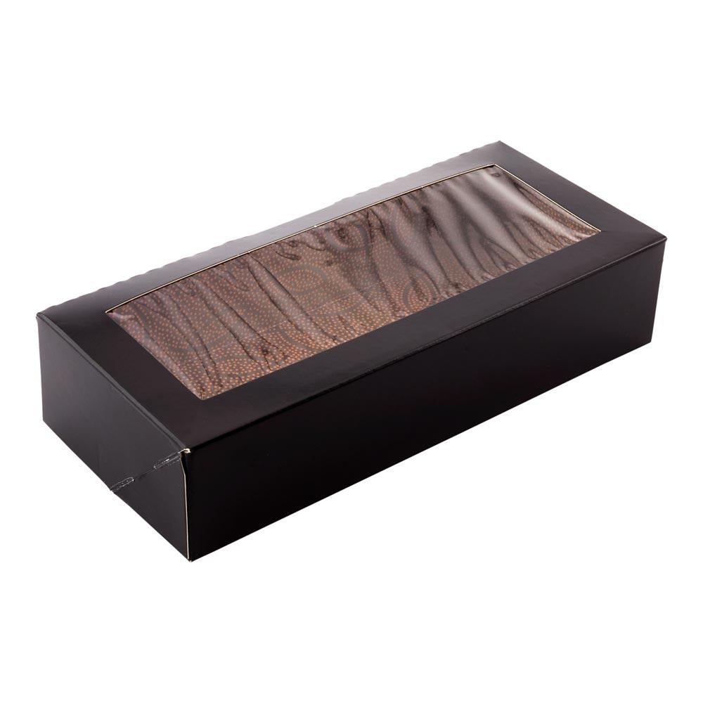 Containers, Sushi, 8 x 3.5 x 1.75 Inch, Paper, Black, Rectangular, with Window,1 - 50 COUNT