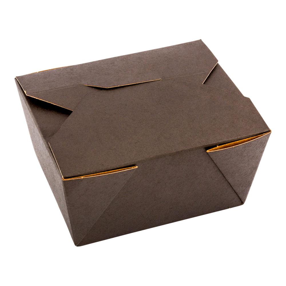 Containers, Take-Out, 30 Ounce, Paper, Black, Rectangular, 5 x 4 x 2.50 Inch,1 - 50 COUNT