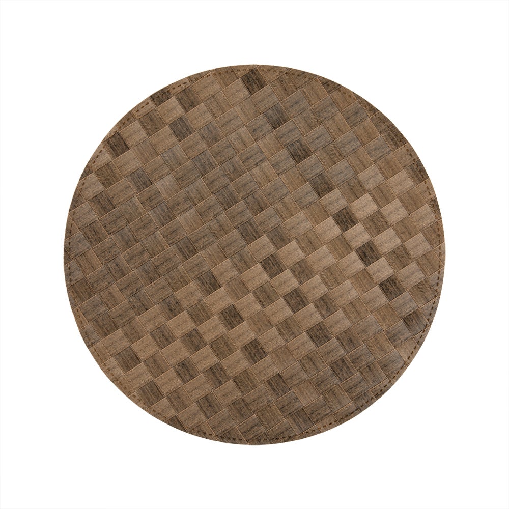 Placemats, 15 Inch, Light Brown, Round, Macroweave,1 - 6 COUNT