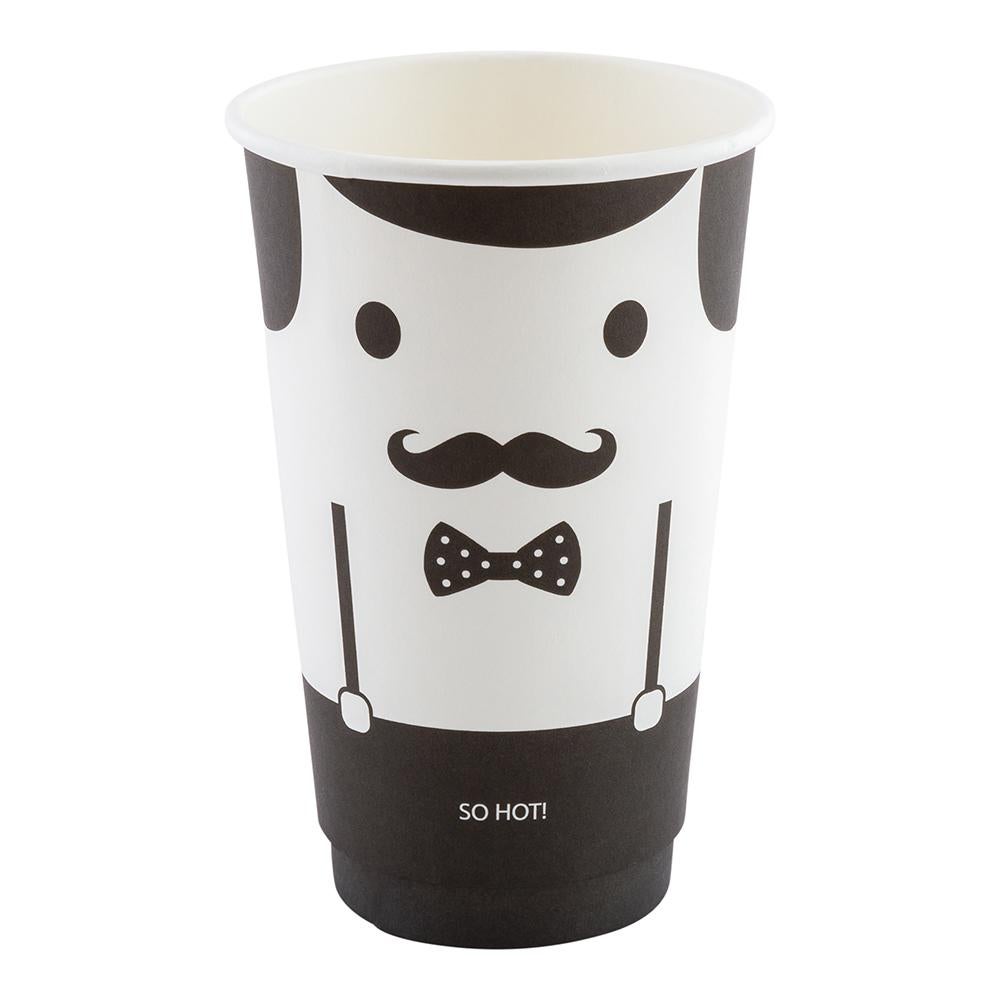 Cups, Hot, 16 Ounce, Paper, Monsieur, Double Wall,1 - 25 COUNT