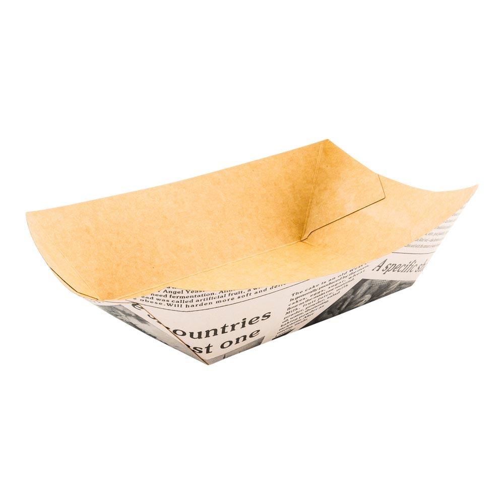 Trays, Food, 5.50 x 3.50 x 2 Inch, Paper, Newsprint, Boat,1 - 50 COUNT