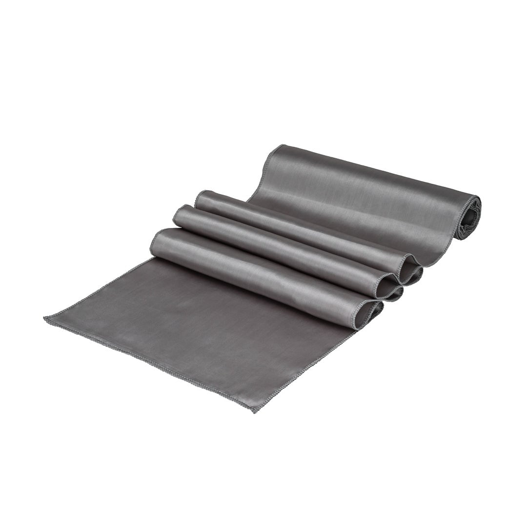 Table Runners, 12 x 108 Inch, Satin, Dark Gray,1 - 10 COUNT