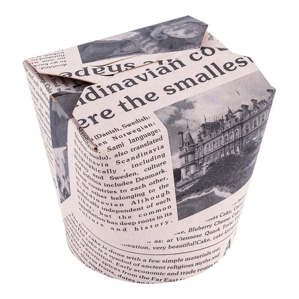 Containers, Noodle Take-Out, 26 Ounce, Paper, Newsprint, Round,1 - 50 COUNT