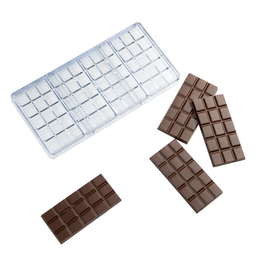 Mold, Candy, 4-Compartment, Break-Apart Rectangular Chocolate Bar, Pastry Tek Polycarbonate,1 - 1 EACH