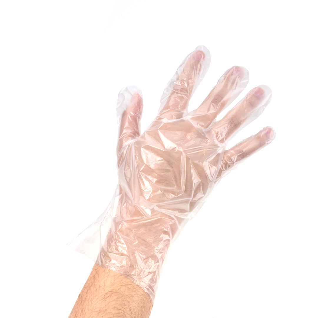 Gloves, Poly, Large, Powder-Free, Clear, Compostable,1 - 100 COUNT