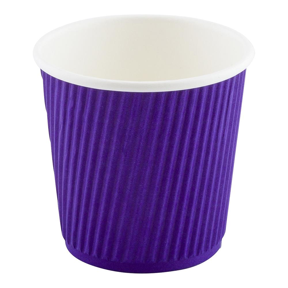 Cups, Hot, 4 Ounce, Paper, Royal Purple, Ripple Wall,1 - 25 COUNT