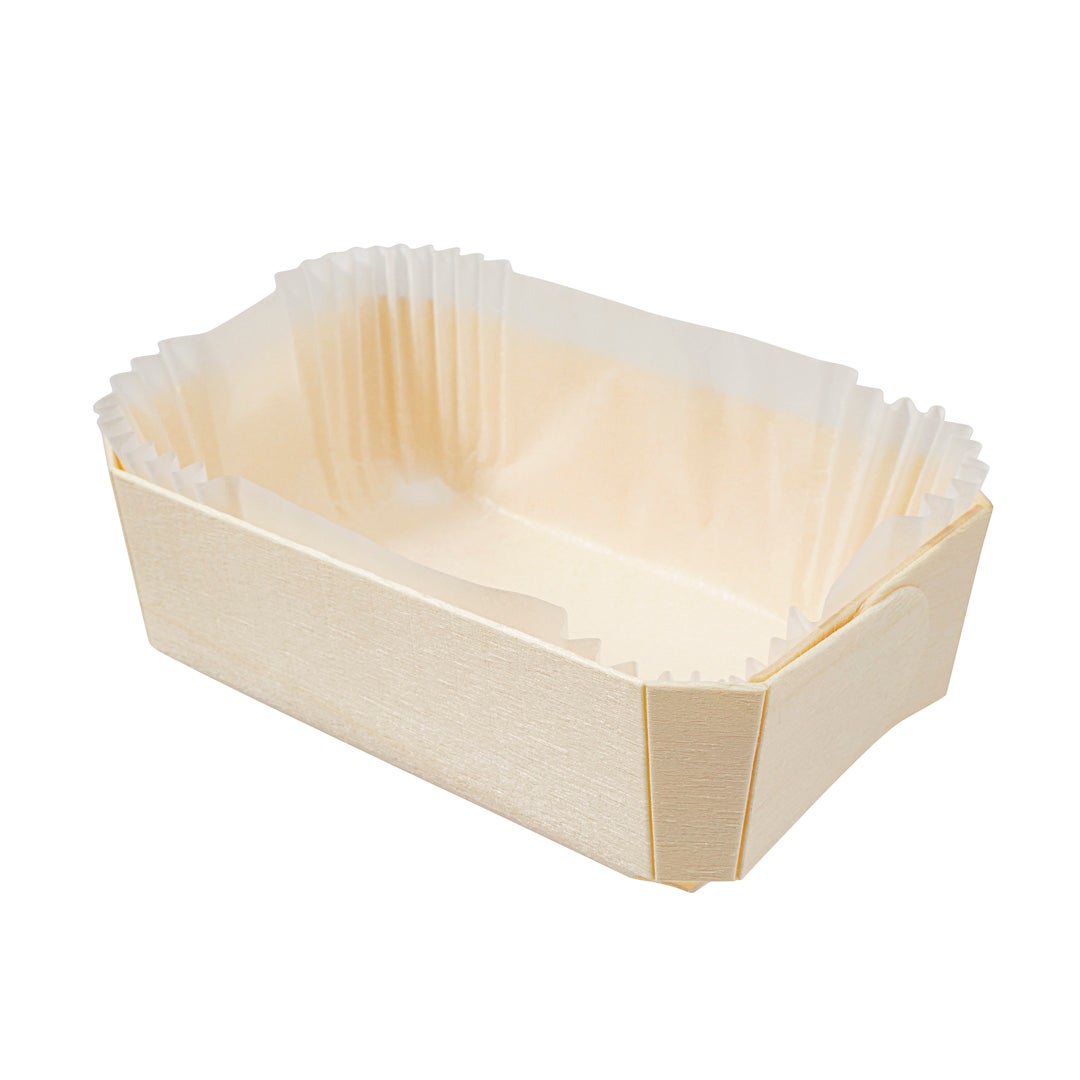Boxes, Baking, 5.5 x 3.5 x 1.75 Inch, Wood, Natural, with Paper Liners,1 - 100 COUNT