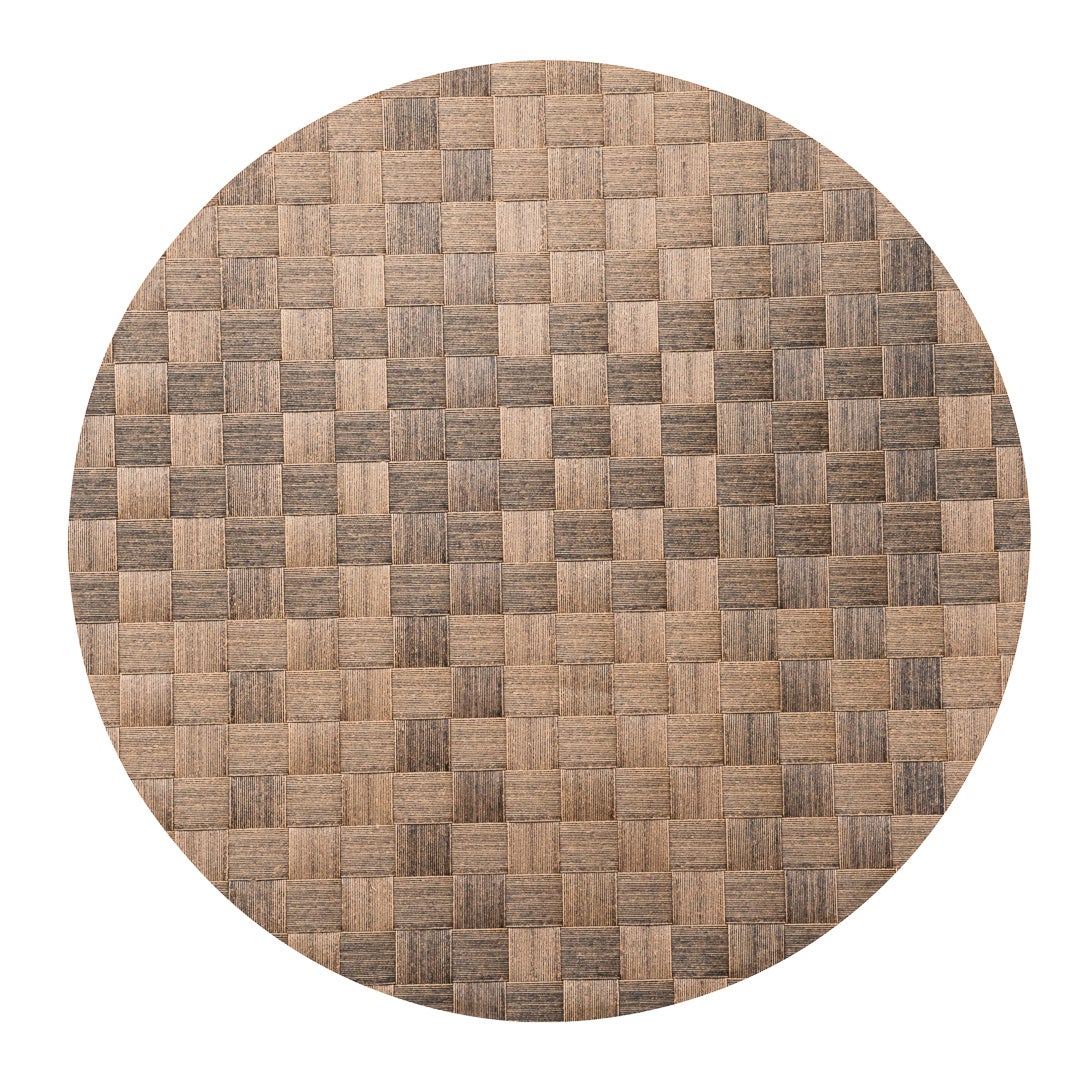 Placemats, 15 Inch, Vinyl, Brown, Round, Macroweave,1 - 6 COUNT