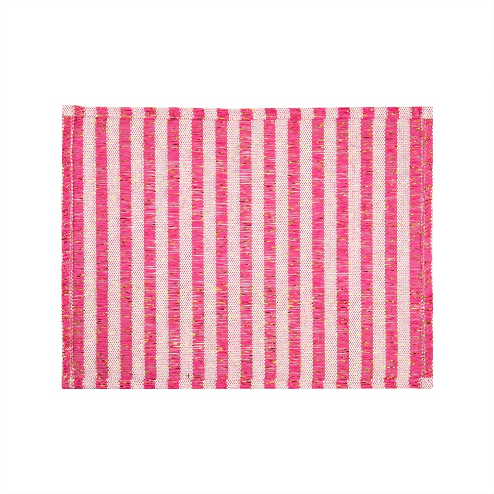 Placemats, 16 x 12 Inch, Pink Stripe, Rectangular,1 - 6 COUNT