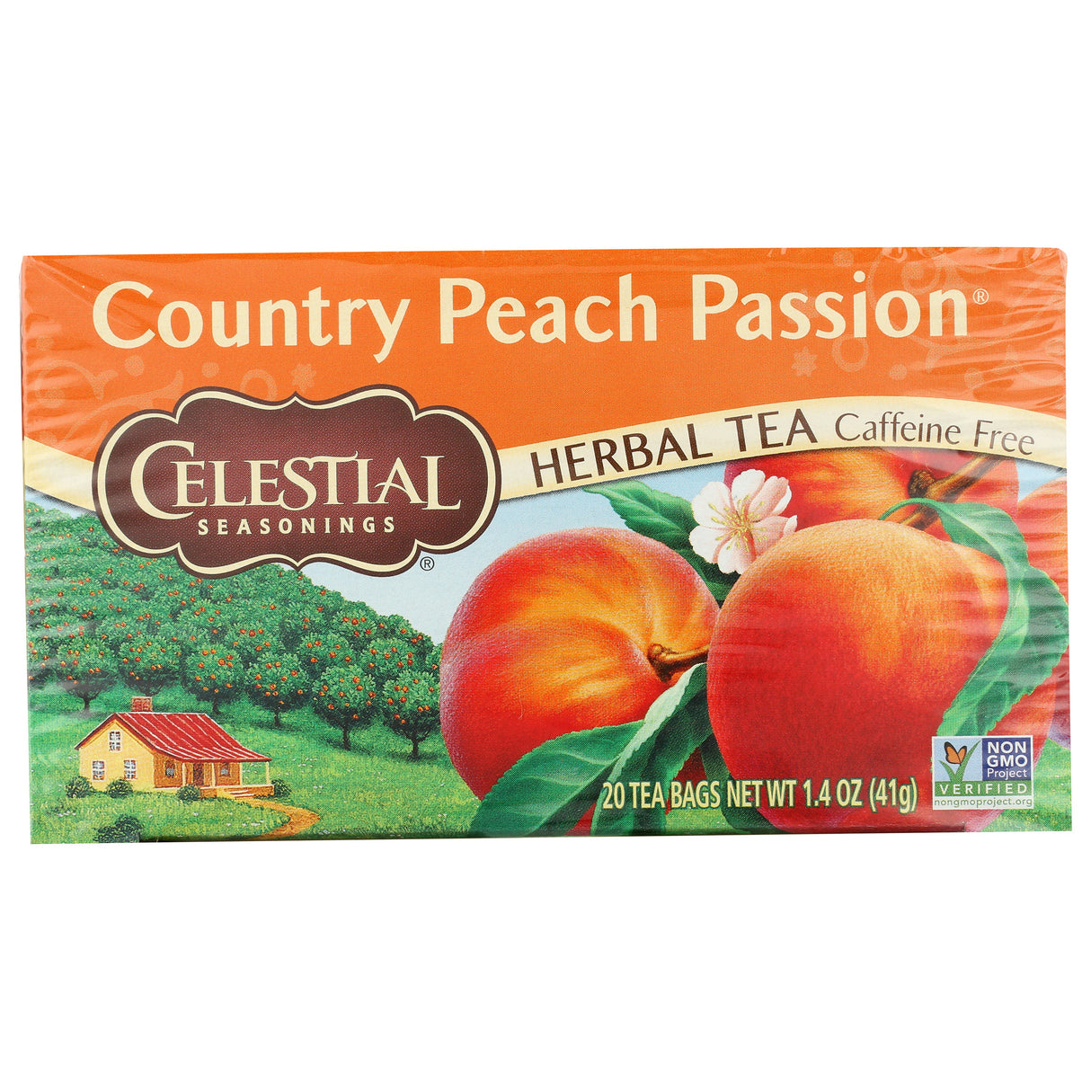 Tea, Herbal, Peach, Individually Wrapped with String,6 - 20 COUNT