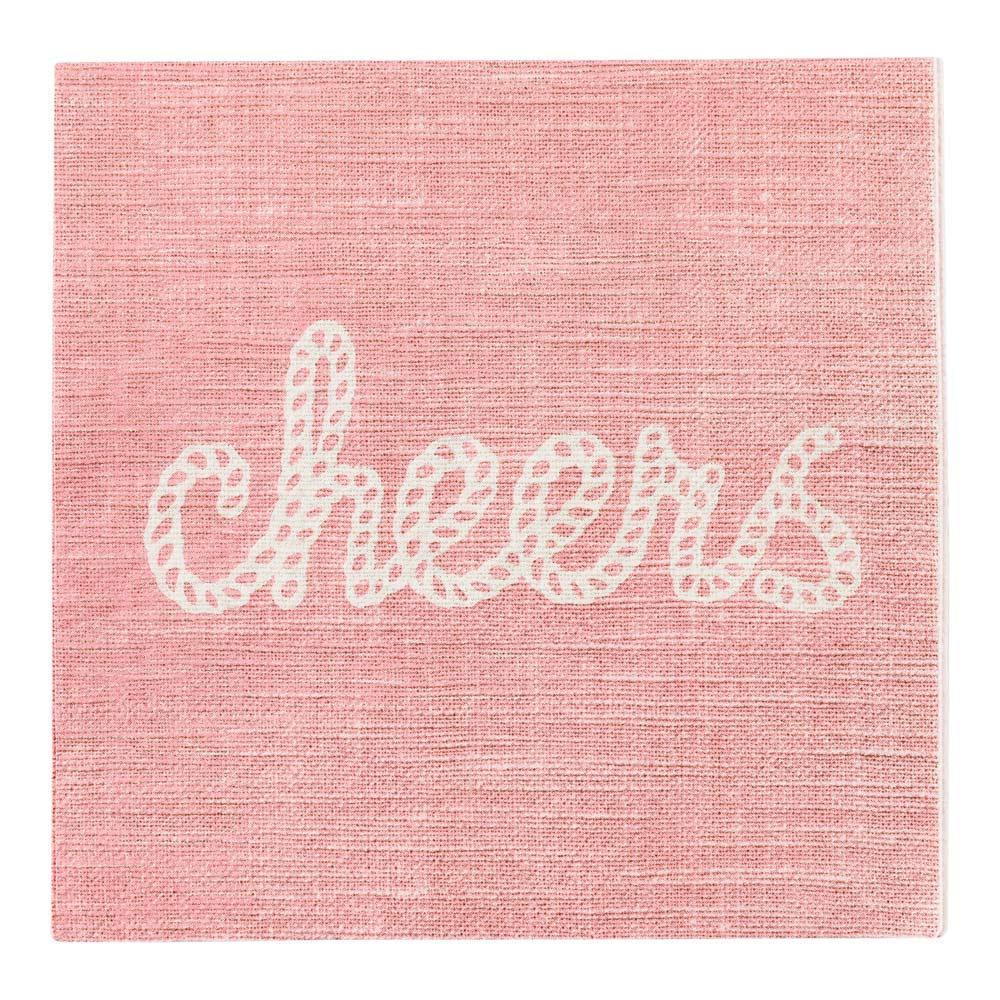 Napkins, Lunch, Pink with Print, 13 x 13 Inch,1 - 20 COUNT