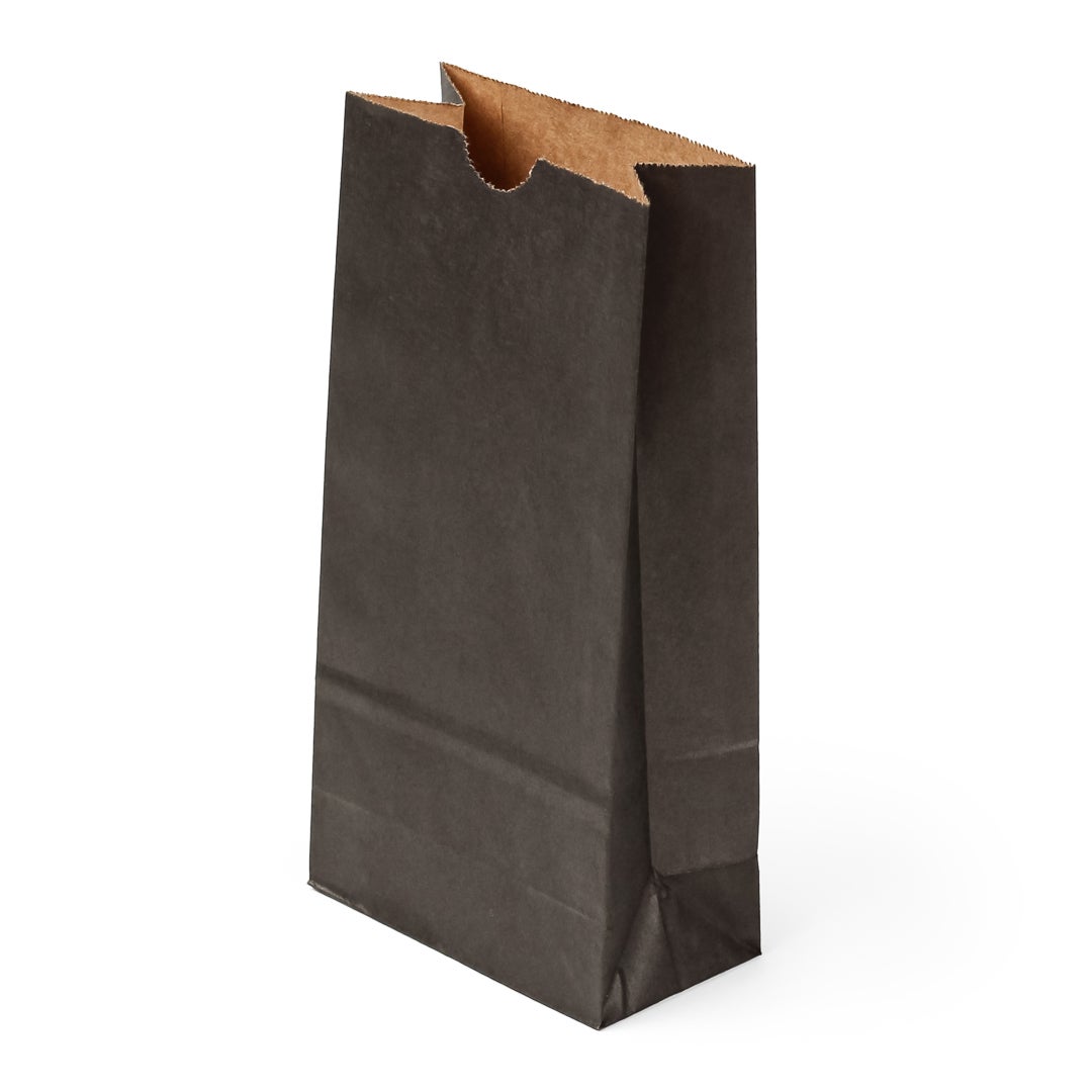 Bags, 4.25 x 2.25 x 8.5 Inch, Paper, Black,1 - 100 COUNT