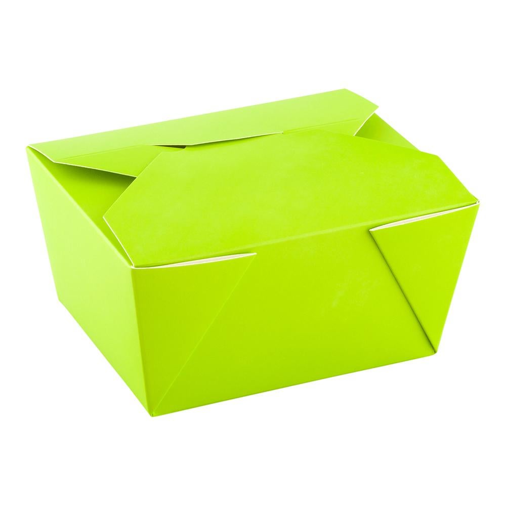 Containers, Take-Out, 30 Ounce, Paper, Green, Rectangular, 5 x 4 x 2.50 Inch,1 - 50 COUNT