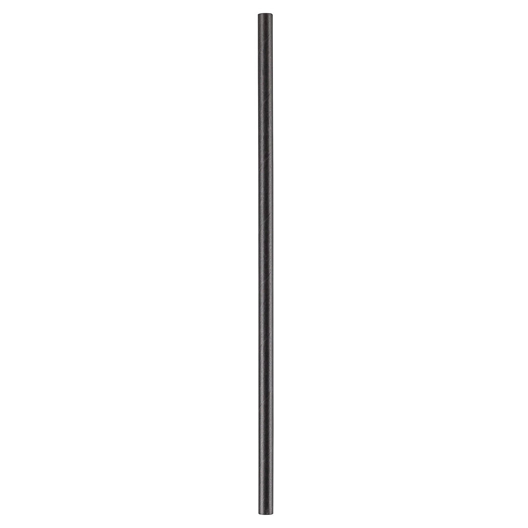 Straws, 7.75 Inch, Paper, Black, Wrapped, Biodegradable,1 - 1000 COUNT