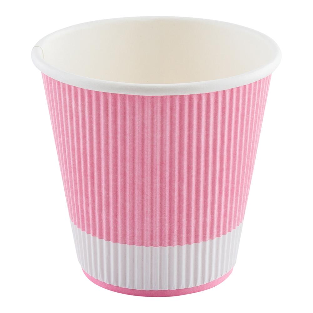 Cups, Hot, 8 Ounce, Paper, Light Pink, Ripple Wall,1 - 25 COUNT